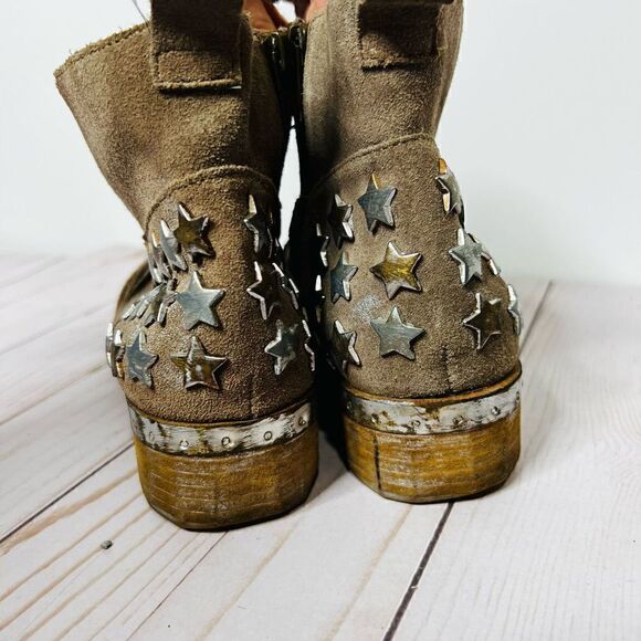 Mia Limited Edition Marrshal Gold Silver Star Embellished Suede Leather Ankle Bo - Picture 5 of 14